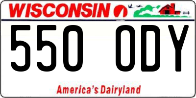 WI license plate 550ODY