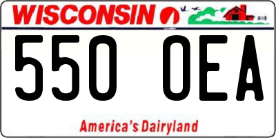 WI license plate 550OEA