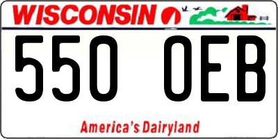 WI license plate 550OEB
