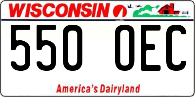 WI license plate 550OEC