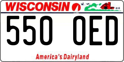 WI license plate 550OED