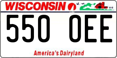WI license plate 550OEE