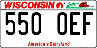 WI license plate 550OEF