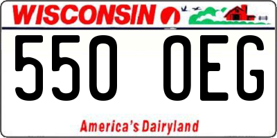 WI license plate 550OEG
