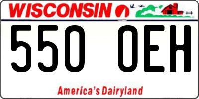 WI license plate 550OEH