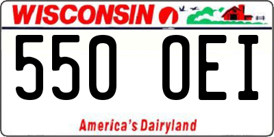WI license plate 550OEI