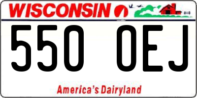 WI license plate 550OEJ
