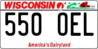 WI license plate 550OEL