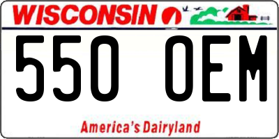 WI license plate 550OEM