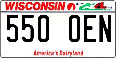 WI license plate 550OEN