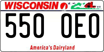 WI license plate 550OEO