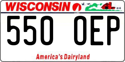 WI license plate 550OEP