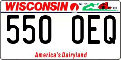 WI license plate 550OEQ