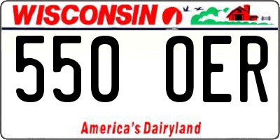 WI license plate 550OER