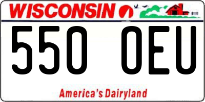 WI license plate 550OEU