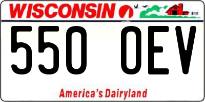WI license plate 550OEV