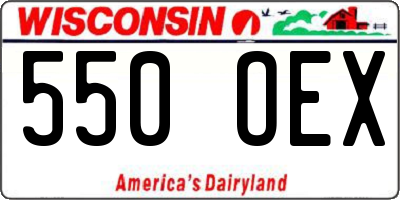 WI license plate 550OEX
