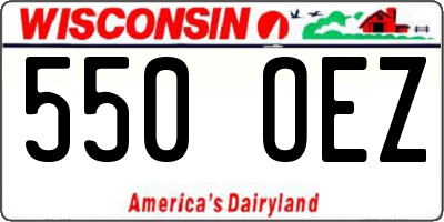 WI license plate 550OEZ