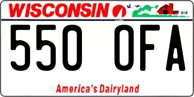 WI license plate 550OFA