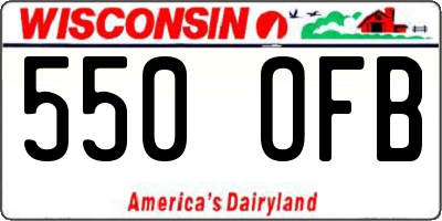WI license plate 550OFB