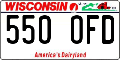 WI license plate 550OFD