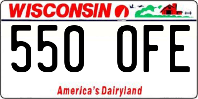 WI license plate 550OFE