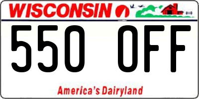 WI license plate 550OFF