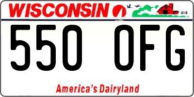 WI license plate 550OFG