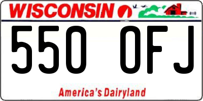 WI license plate 550OFJ