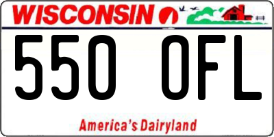 WI license plate 550OFL
