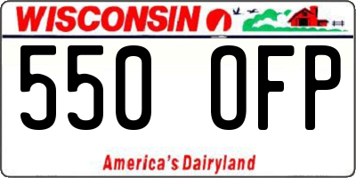 WI license plate 550OFP