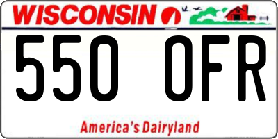 WI license plate 550OFR