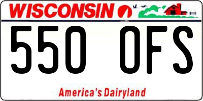 WI license plate 550OFS