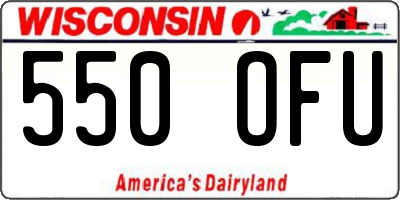 WI license plate 550OFU