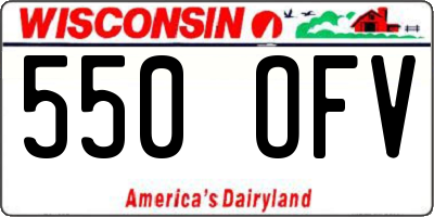 WI license plate 550OFV