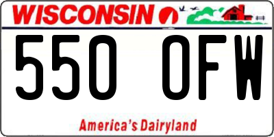 WI license plate 550OFW
