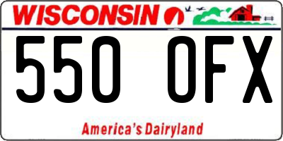 WI license plate 550OFX