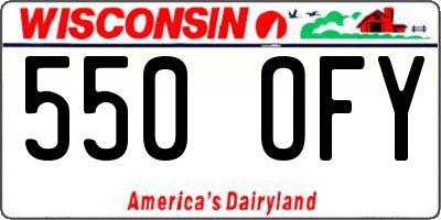 WI license plate 550OFY
