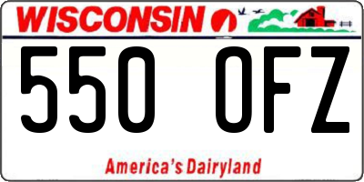 WI license plate 550OFZ