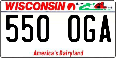 WI license plate 550OGA