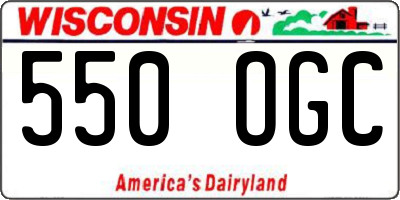 WI license plate 550OGC