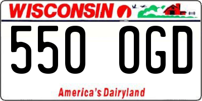 WI license plate 550OGD