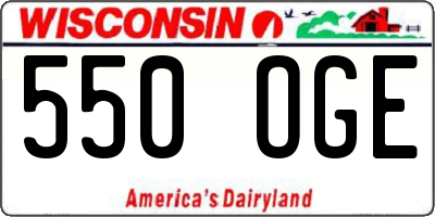 WI license plate 550OGE
