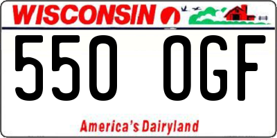 WI license plate 550OGF