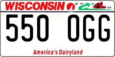 WI license plate 550OGG
