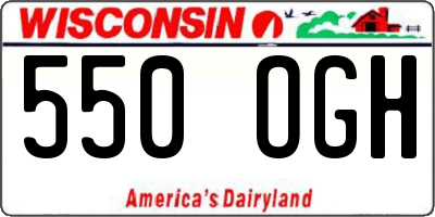WI license plate 550OGH