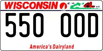 WI license plate 550OOD