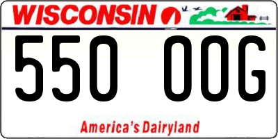 WI license plate 550OOG