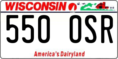 WI license plate 550OSR
