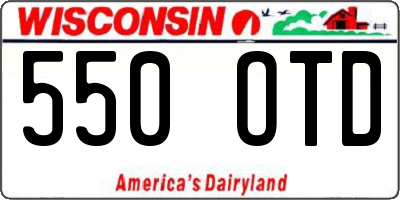WI license plate 550OTD